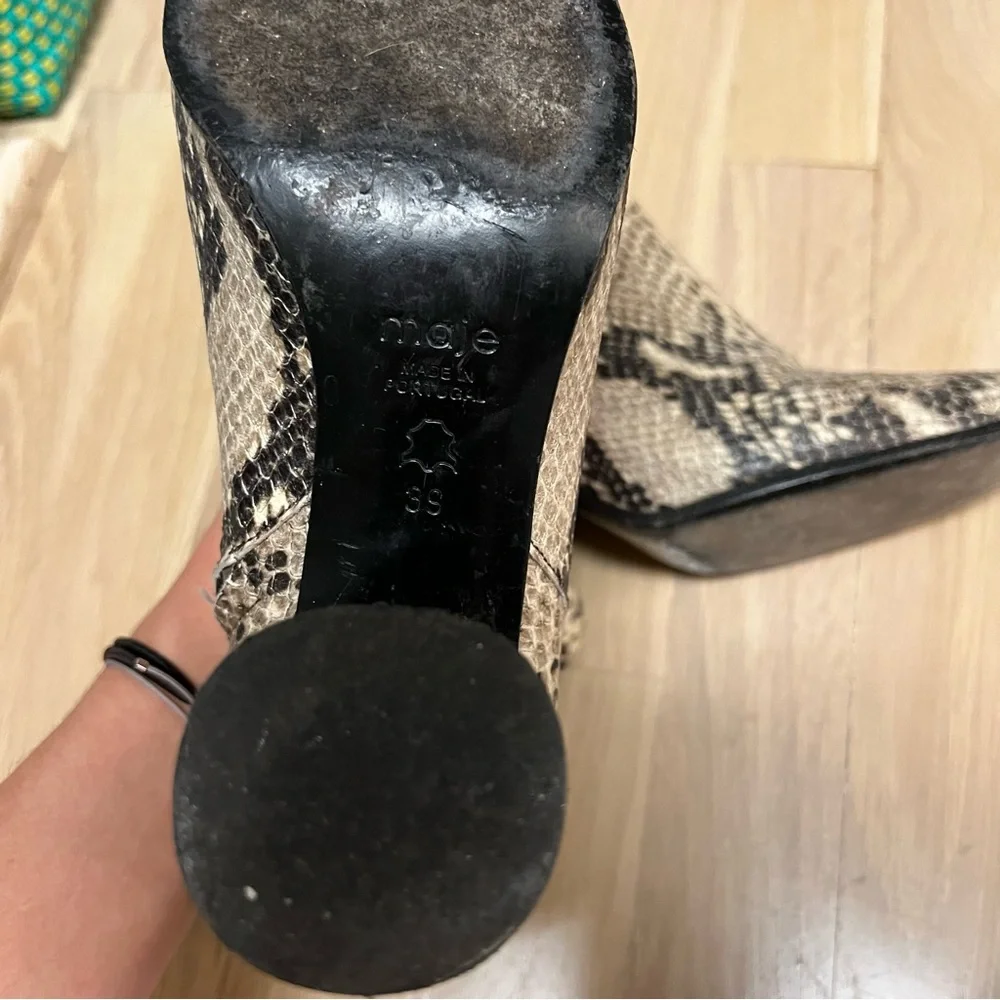 Maje Embossed Python Booties - Picture 5 of 8